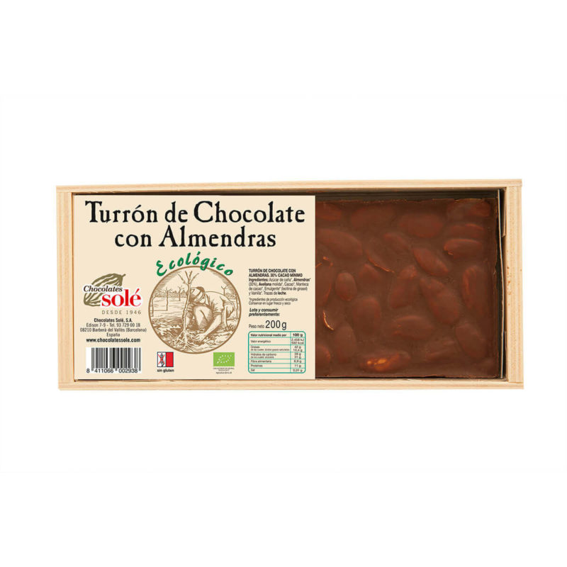 Torró de xocolata amb ametlles 200 g